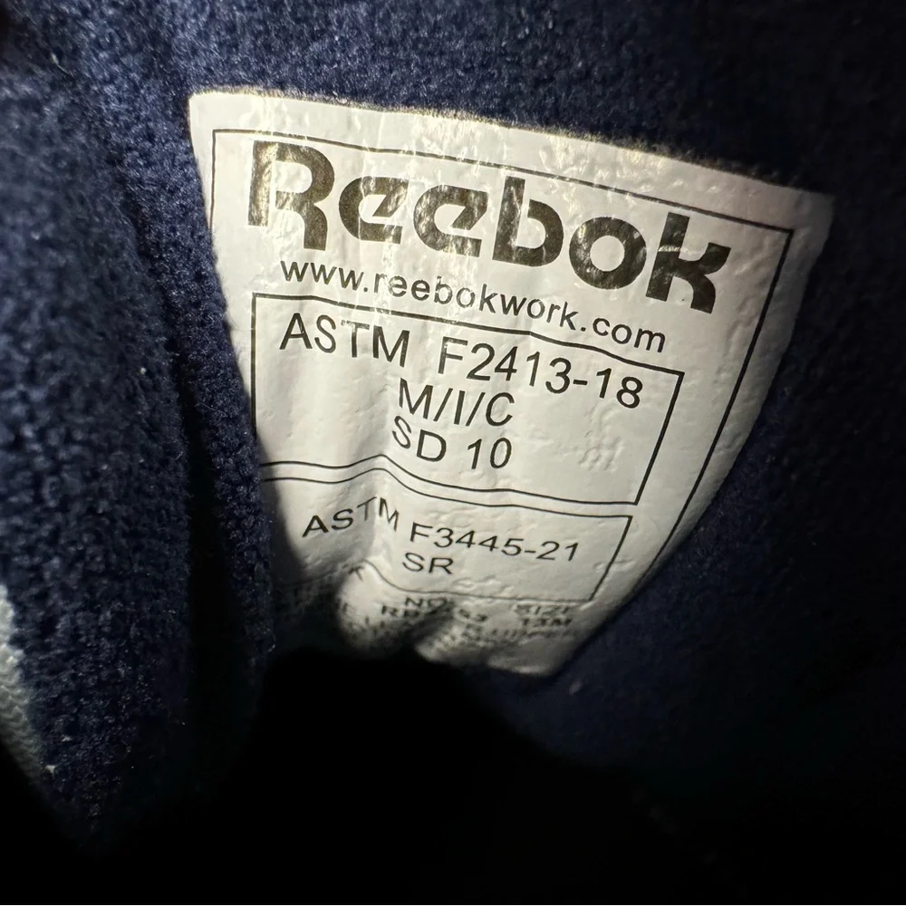 Reebok ASTM F3445-21 White Work Sneakers Leather Steel Toe Lace Up Shoes Mens 13 - Picture 7 of 8